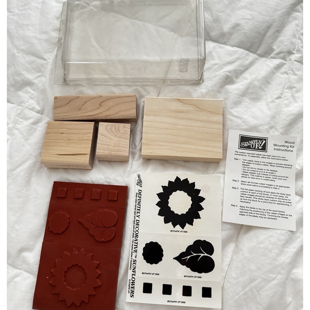 Definitely Decorative Sunflowers Wood Mount  rubber stamp set by Stampin' Up New